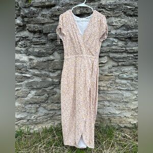 Madewell Peekaboo-Sleeve Maxi Dress in Blossoming Vines size 6